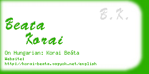 beata korai business card